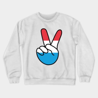 Luxembourg Flag V Sign Crewneck Sweatshirt